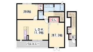 ビオレ榎ノ森Ⅰ【2階】の間取り
