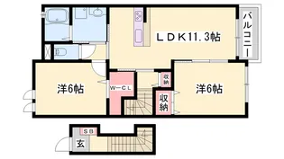 ポラリスⅡ【2階】の間取り