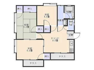 サンハイツ木下D棟【1階】の間取り