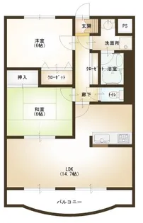 ボヌール長谷部【3階】の間取り