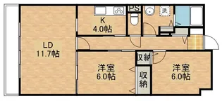 ドルチェ若草【702号室】の間取り