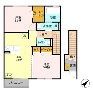 レマックコーポB【207号室】の間取り