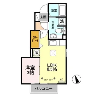 グリーン那須B【101号室】の間取り