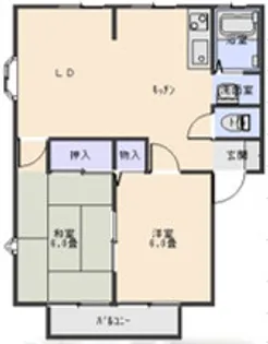 サンライフうぐいす谷A棟【2階】の間取り