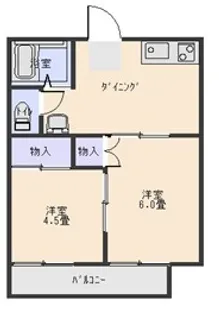 堀内第2コーポ【1階】の間取り