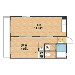 フォンテーヌ【201号室】の間取り