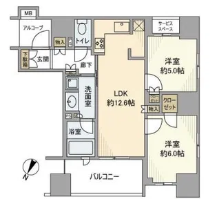 ジオ新宿若松町【6階】の間取り