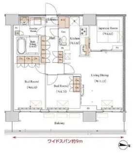 ブランシエスタ木場【11階】の間取り