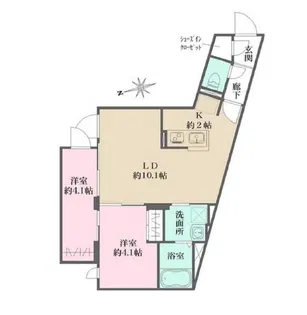 グローリオシェルト杉並方南町【204号室】の間取り