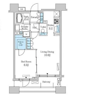パークアクシス幡ヶ谷【7階】の間取り