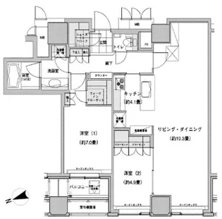 ウエストパークタワー池袋【30階】の間取り
