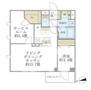 La Perla桜新町【4階】の間取り