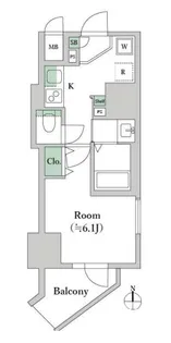 ライジングプレイス亀戸【6階】の間取り