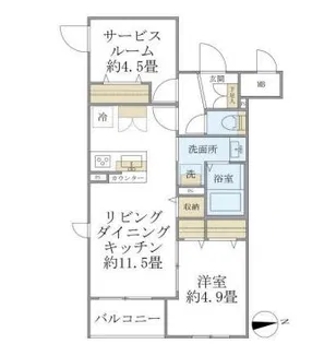 La Perla桜新町【4階】の間取り