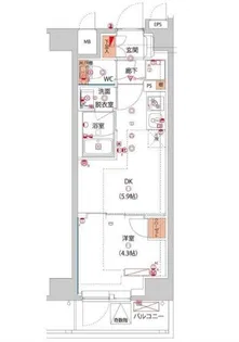 ハーモニーレジデンス東京サウス大塚【6階】の間取り