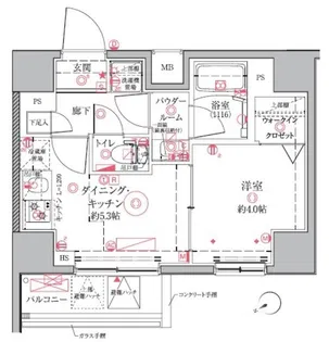 クレイシア門前仲町ザ・レジデンス【8階】の間取り
