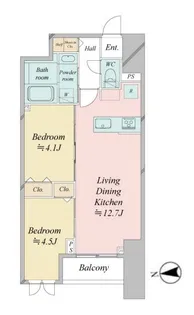 ドゥーエ日暮里Ⅳ【2階】の間取り