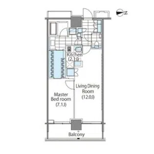 コンフォリア新宿イーストサイドタワー【12階】の間取り