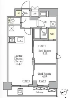 グランエール西日暮里SOUTH【14階】の間取り