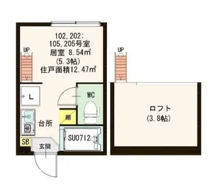 ファーストハウス北新宿【1階】の間取り