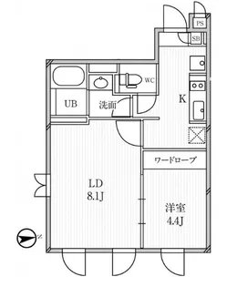 ルクレ高田馬場【2階】の間取り