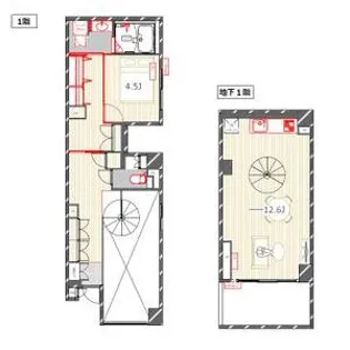 HF目黒行人坂レジデンス【1階】の間取り