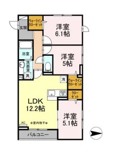 ラリュール江戸川Ⅱ【2階】の間取り