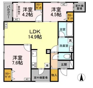 MOCRAFT中葛西【3階】の間取り