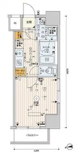 スカイコート上野稲荷町【11階】の間取り