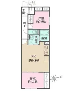 グローリオシェルト杉並方南町【4階】の間取り