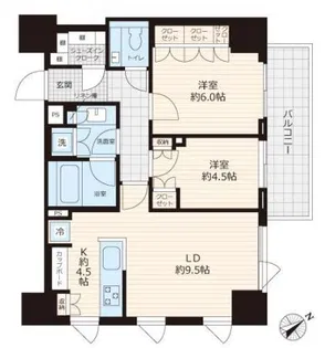 パークコート赤坂桜坂【6階】の間取り