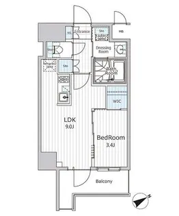 ビエラコート日本橋久松町【8階】の間取り