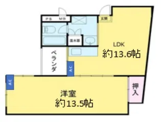 イヌイハイム市谷【4階】の間取り