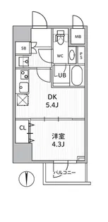 S-RESIDENCE住吉aquacht【404号室】の間取り