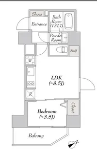 リテラス浅草橋イースト【9階】の間取り