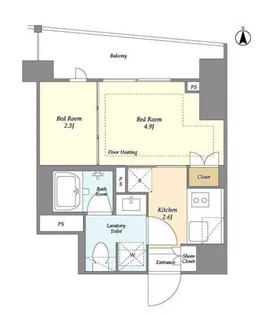LIBR GRANT 四谷三丁目【2階】の間取り
