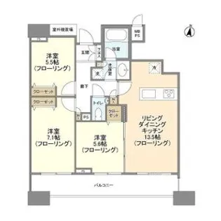 HF白金高輪レジデンス【13階】の間取り