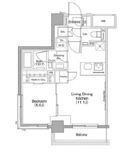 ザ・パークハビオ住吉【2階】の間取り