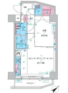 ジェノヴィア三ノ輪Ⅲスカイガーデン【11階】の間取り