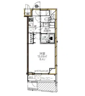 S-RESIDENCE新宿イ-スト【5階】の間取り