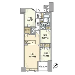 プレミスト佃二丁目【5階】の間取り