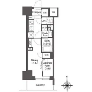 コンフォリア東新宿【5階】の間取り