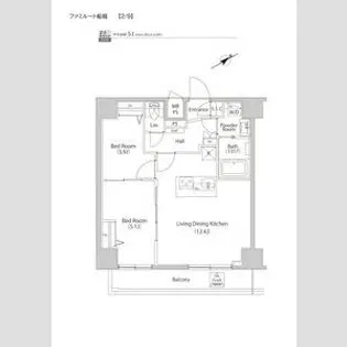ファミルート船堀【9階】の間取り