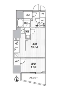 S-RESIDENCE蔵前balm【13階】の間取り
