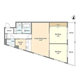 CORVAL三軒茶屋【1階】の間取り
