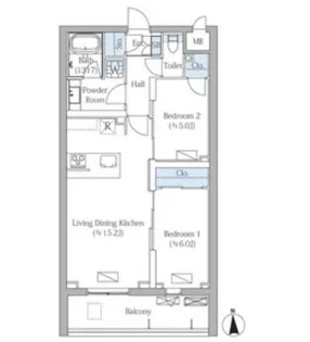 MOCXION PREMIUM四谷大京町【2階】の間取り