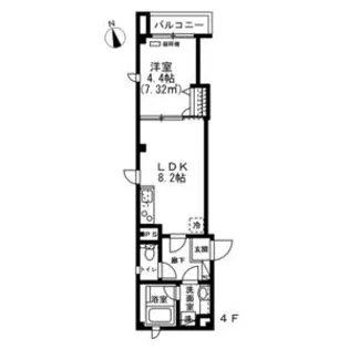 La llure 根岸【4階】の間取り