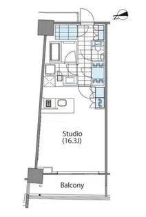 コンフォリア新宿イーストサイドタワー【8階】の間取り