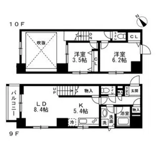 L.Oマンション【9階】の間取り