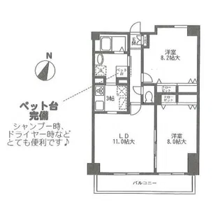 カーロヴィレッタカサイ【3階】の間取り